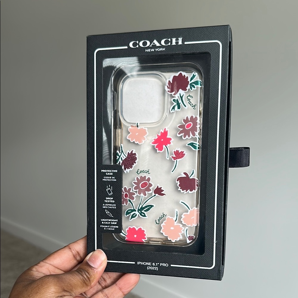 Coach Pink and Red Floral iPhone Case